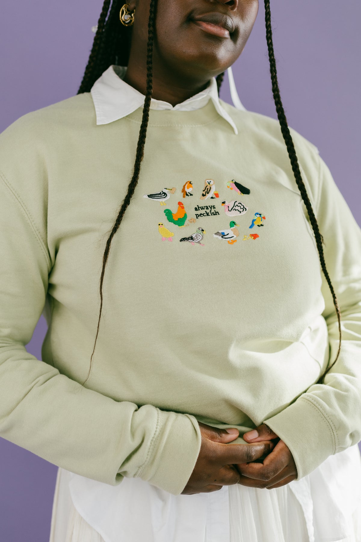 Always Peckish Embroidered Sweatshirt