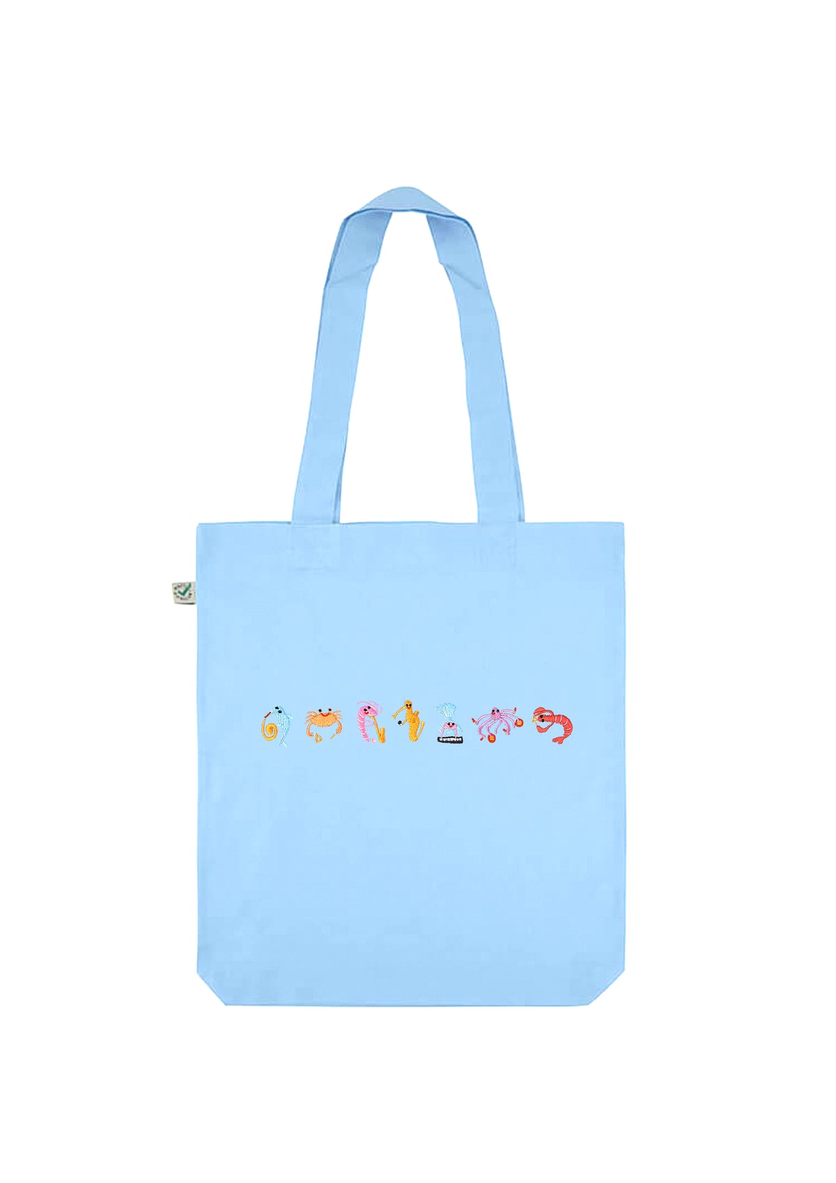 Seafood Medley Embroidered Tote Bag