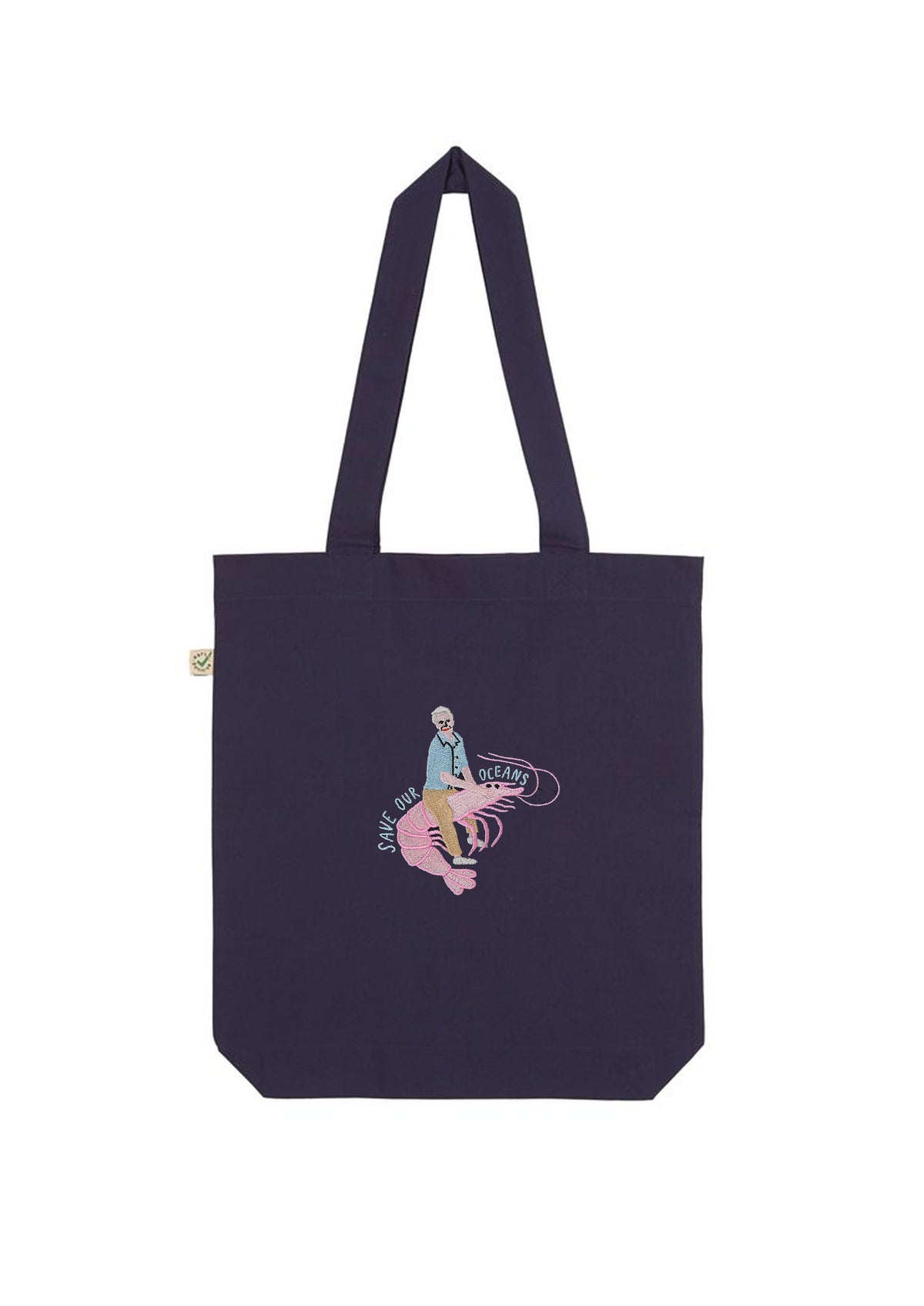 David Attenborough Save Our Oceans Embroidered Tote Bag