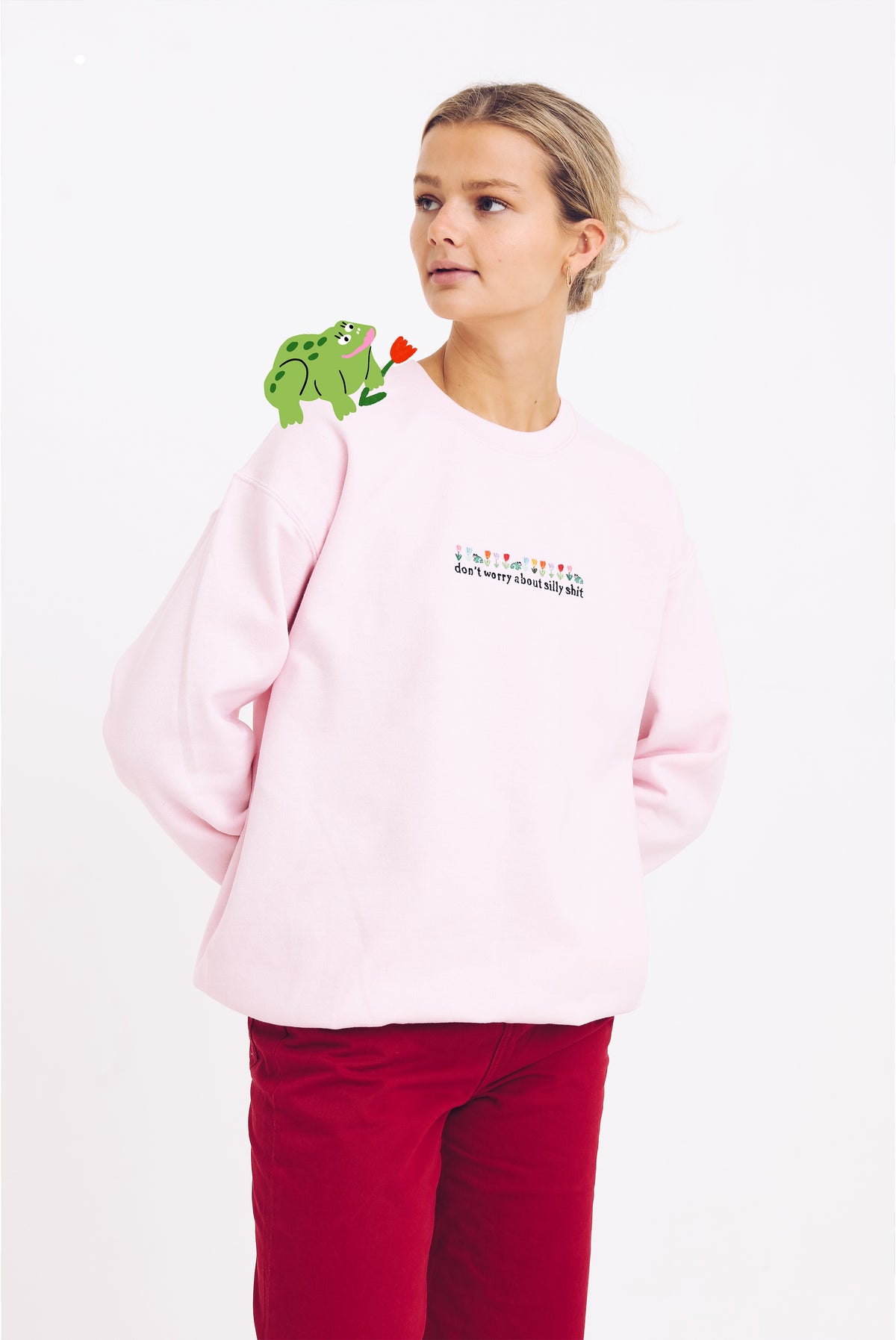 Don&#39;t Worry About Silly Shit Embroidered Sweatshirt