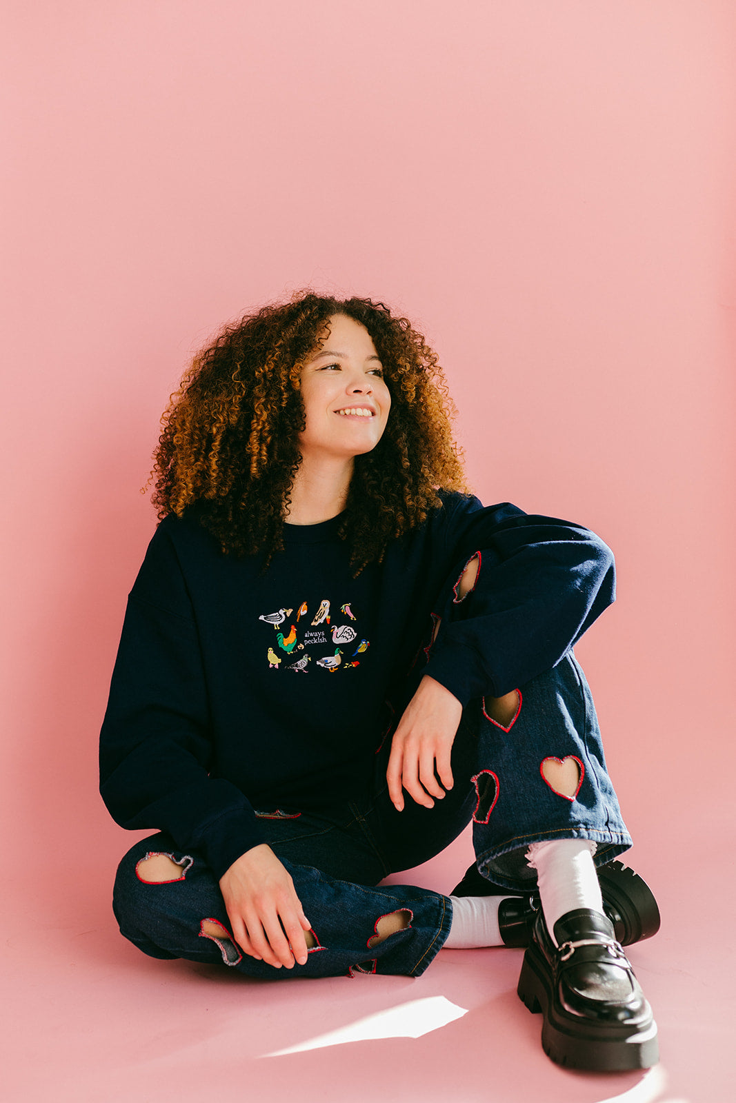 Always Peckish Embroidered Sweatshirt