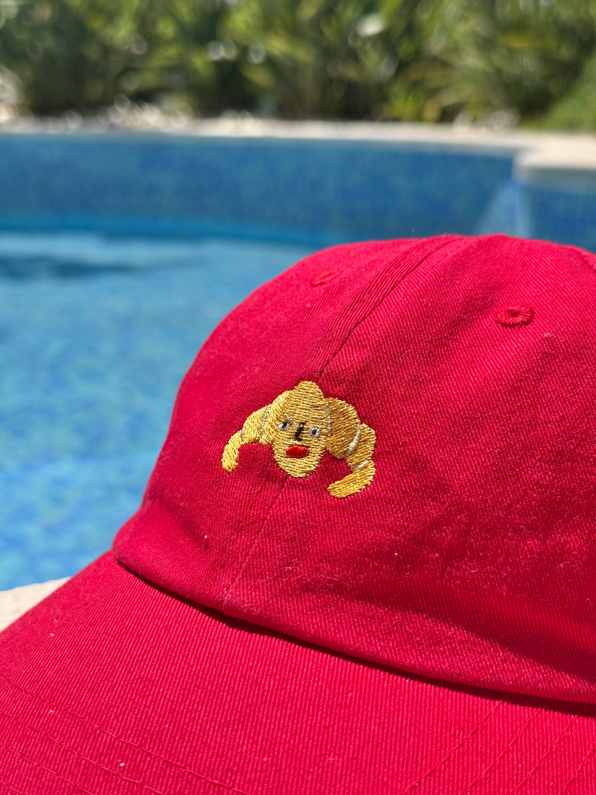 Cross Croissant Embroidered Cap