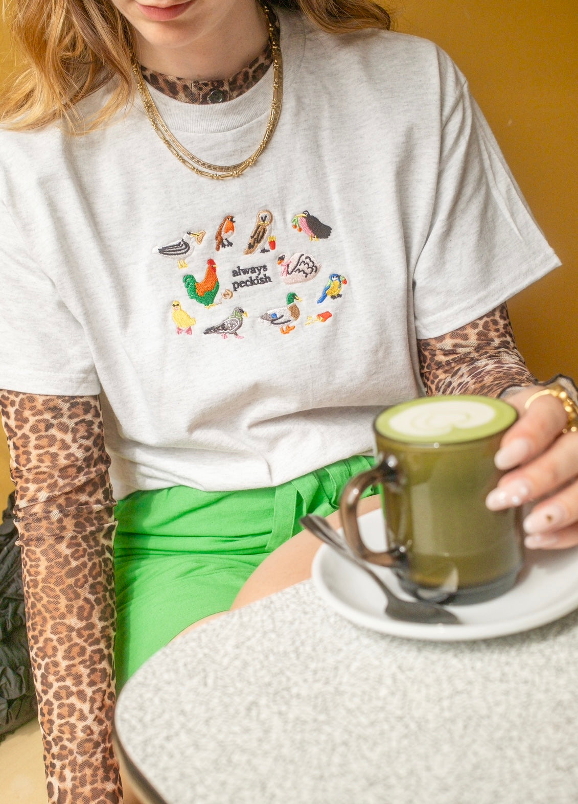 Always Peckish Embroidered T-Shirt