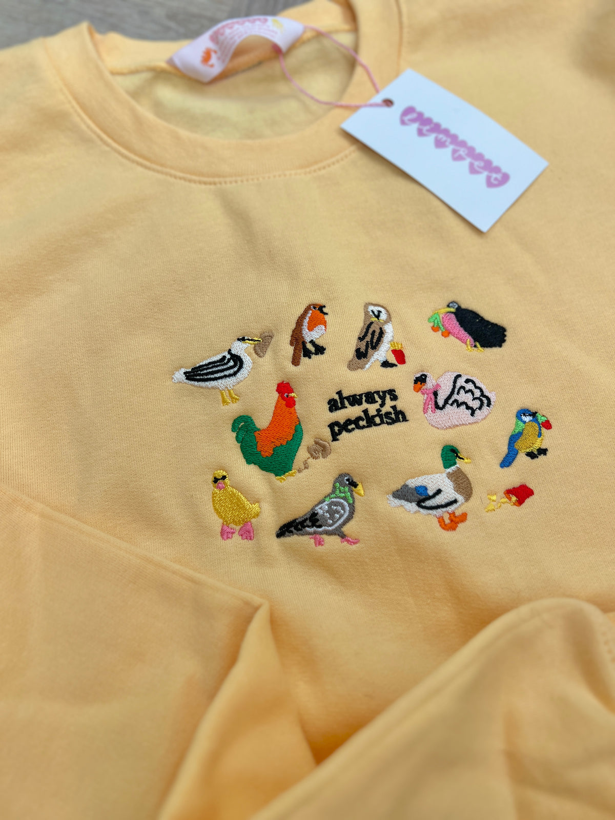 Always Peckish Embroidered Sweatshirt