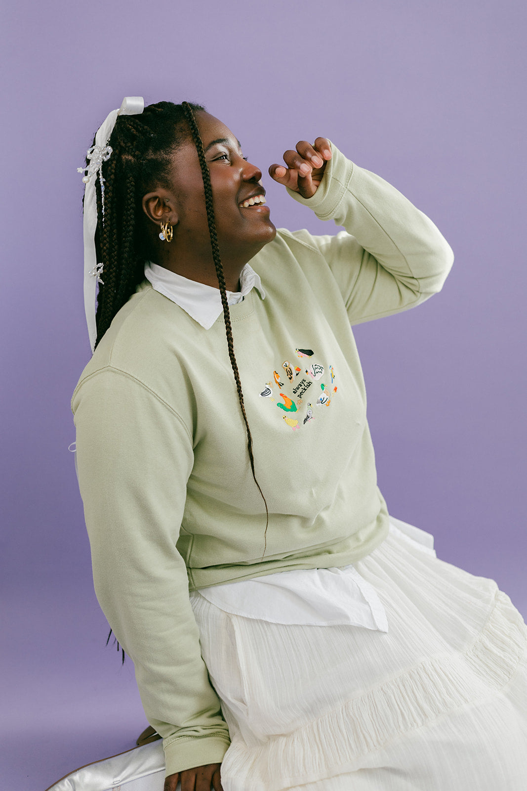 Always Peckish Embroidered Sweatshirt