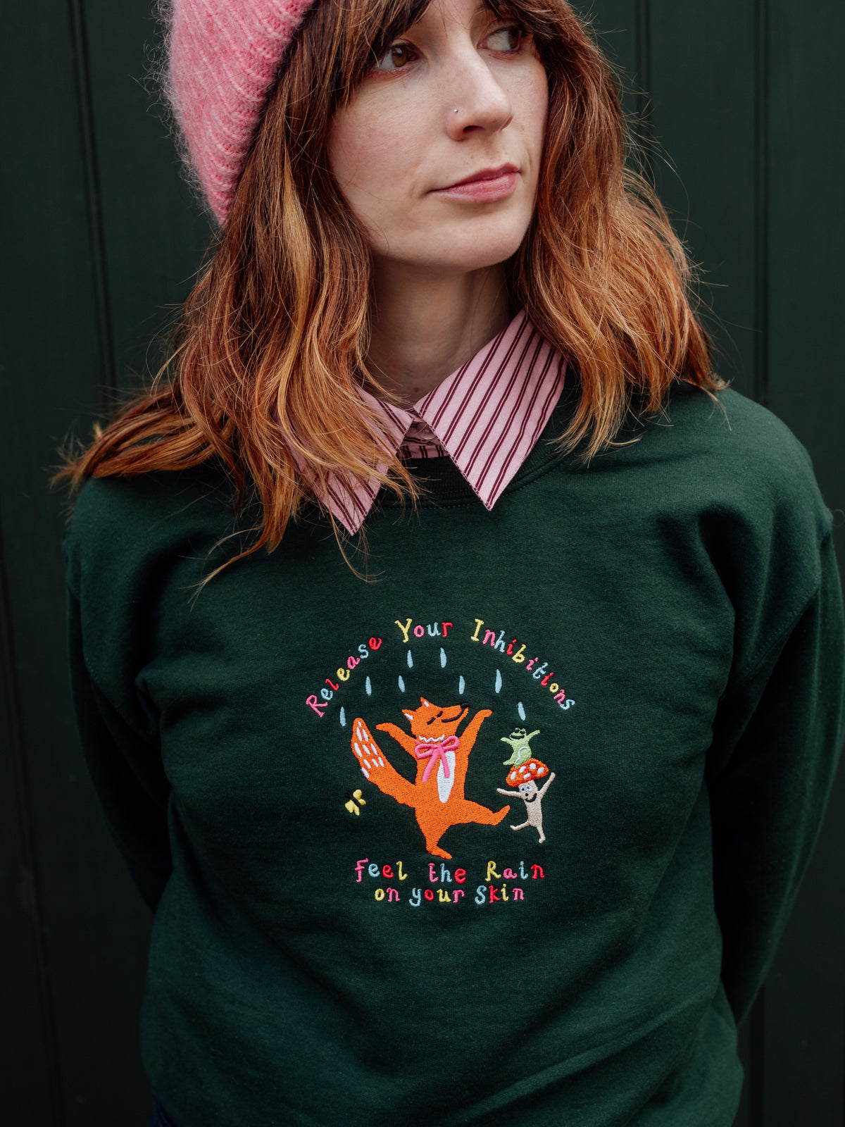 Release Your Inhibitions Embroidered Sweatshirt