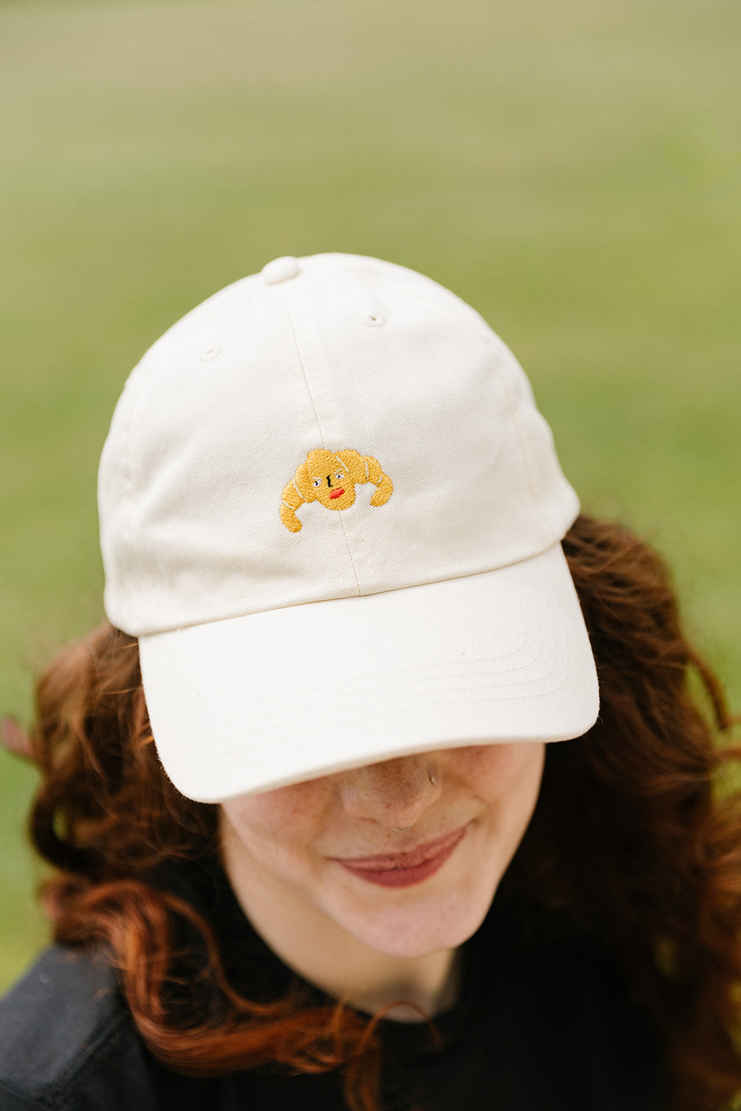 Cross Croissant Embroidered Cap
