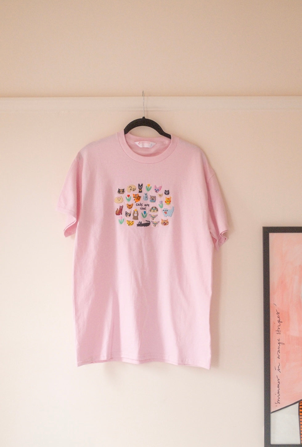 Cats Are Cool Embroidered T-Shirt