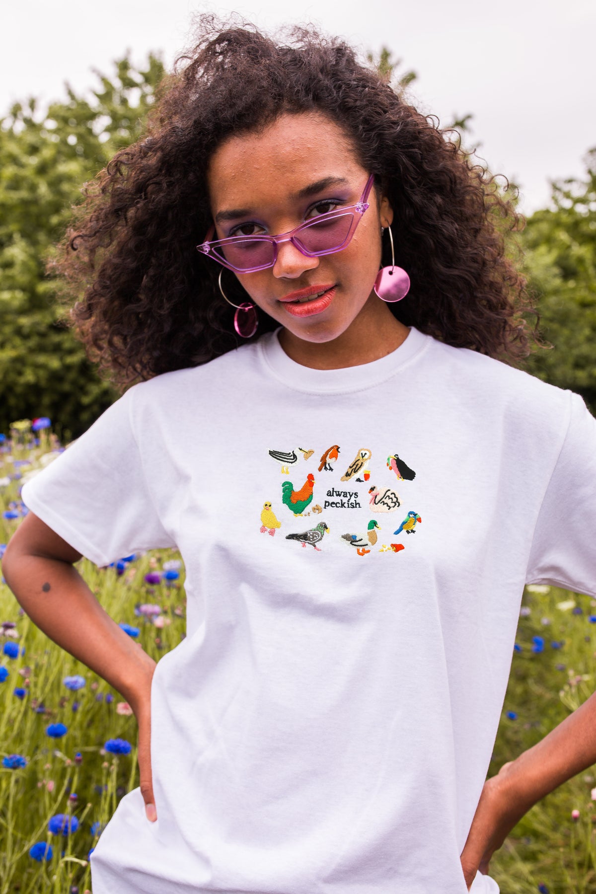 Always Peckish Embroidered T-Shirt