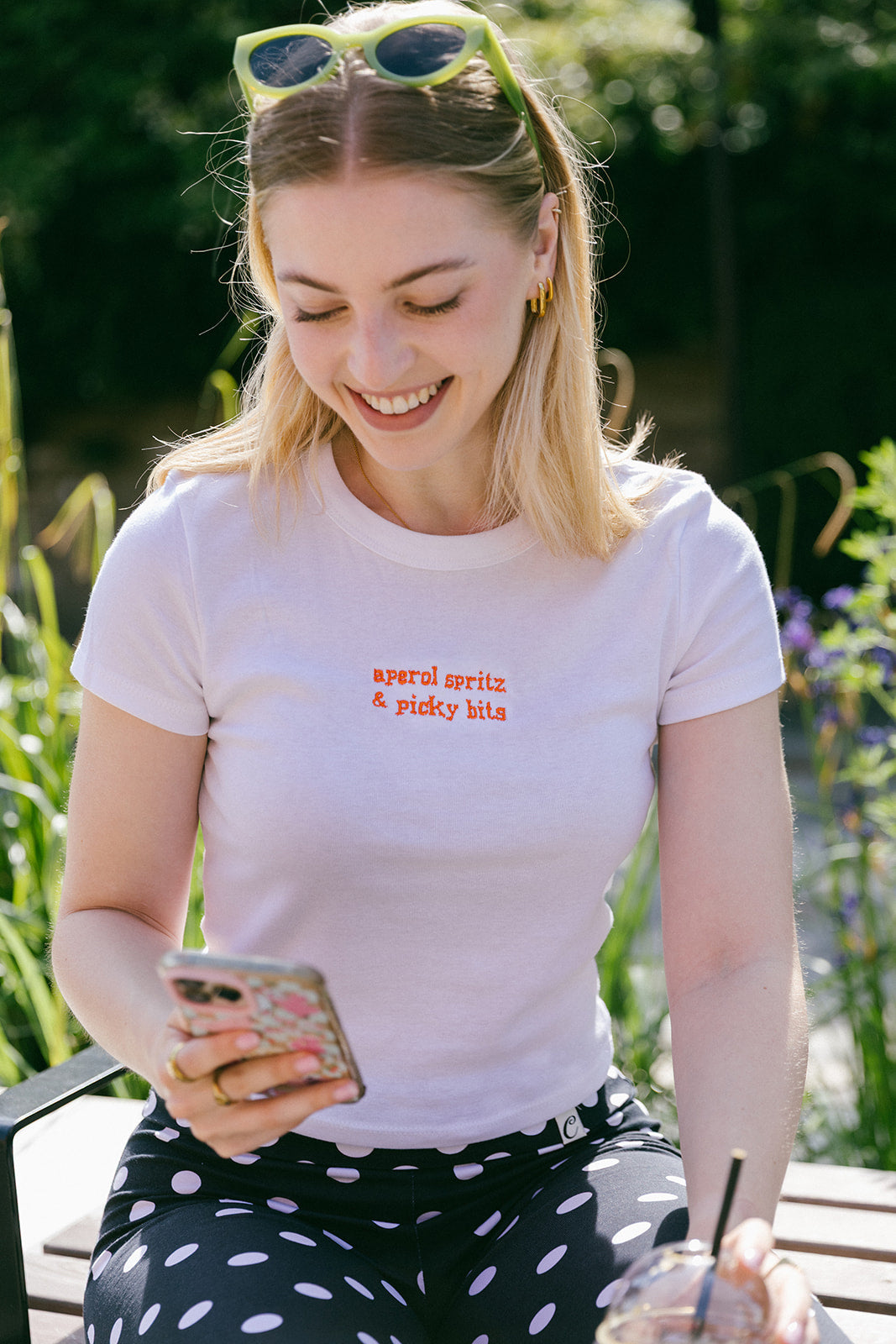 Aperol Spritz & Picky Bits Embroidered Baby Rib Tee