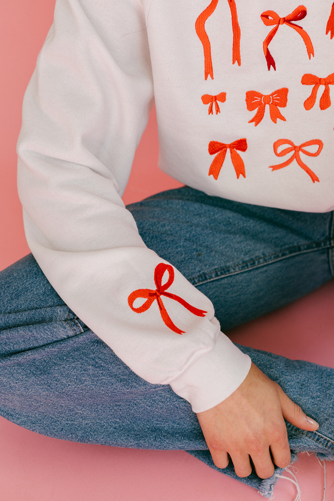 Bows Embroidered Sweatshirt