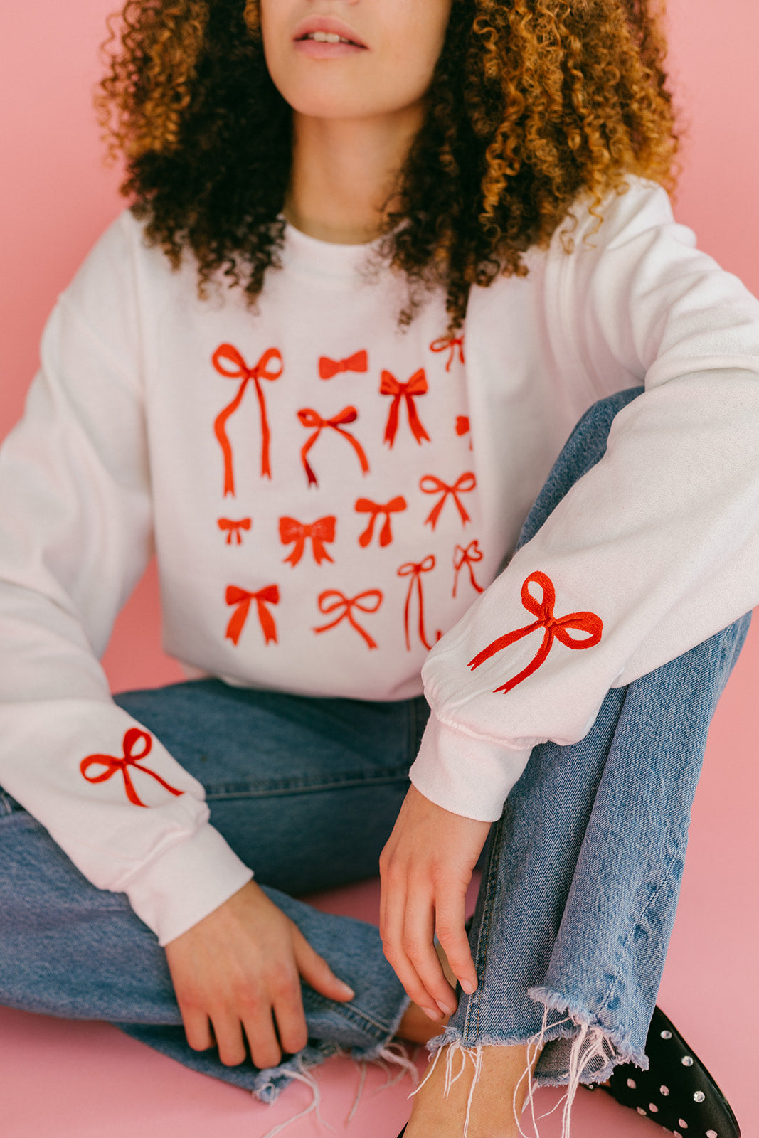 Bows Embroidered Sweatshirt