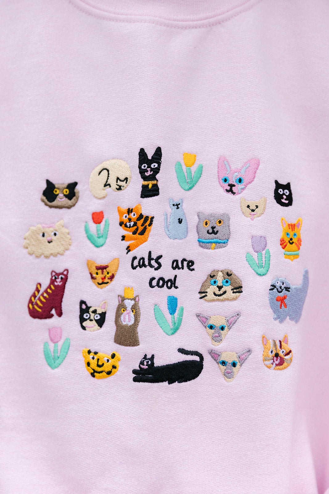 Cats Are Cool Embroidered Sweatshirt