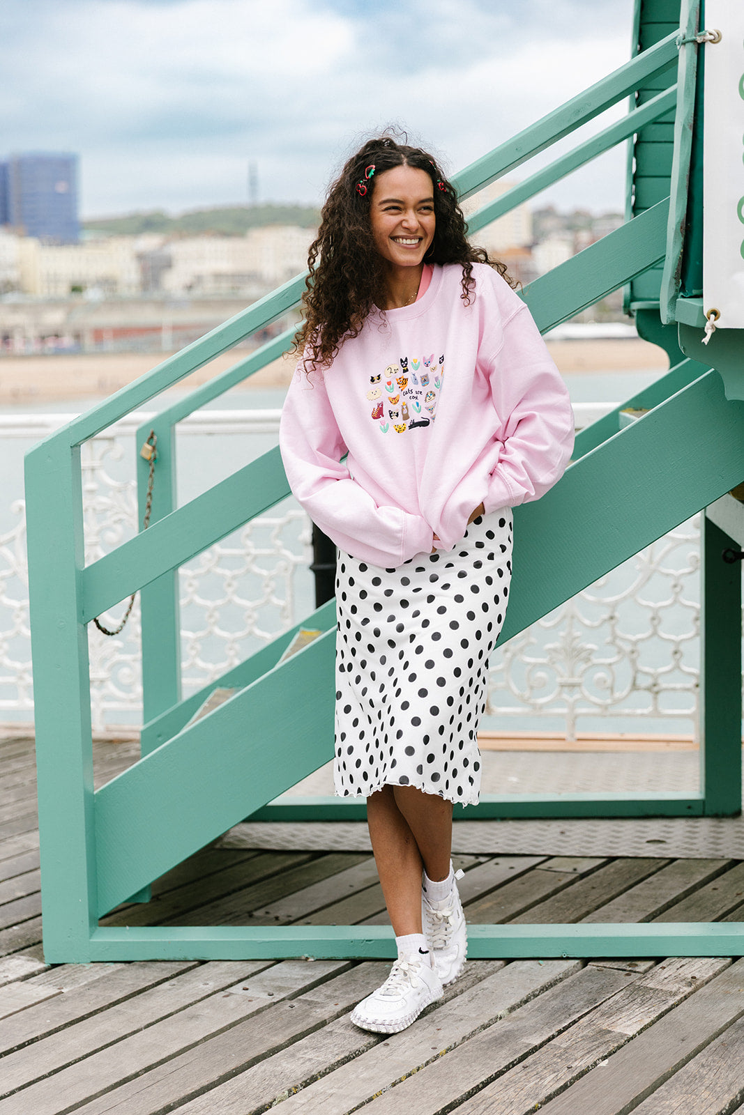 Cats Are Cool Embroidered Sweatshirt