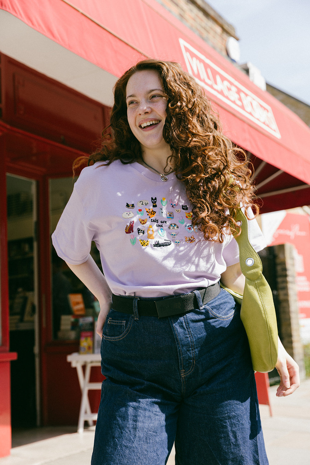 Cats Are Cool Embroidered T-Shirt