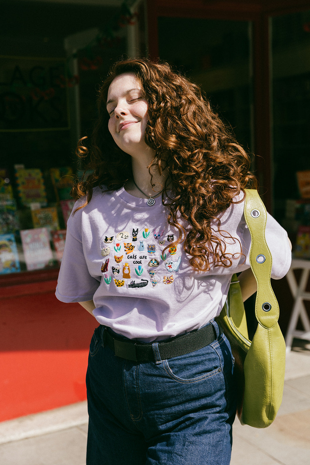 Cats Are Cool Embroidered T-Shirt