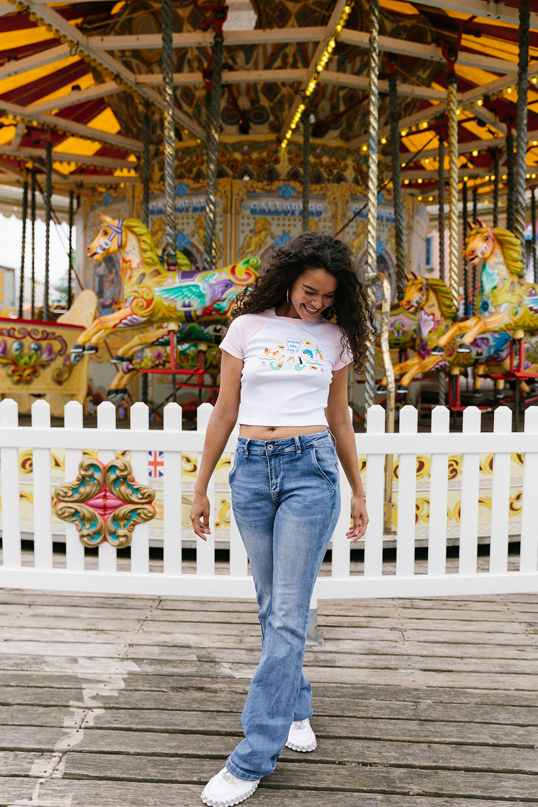 Costa Del Lols Embroidered Raglan Baby Tee