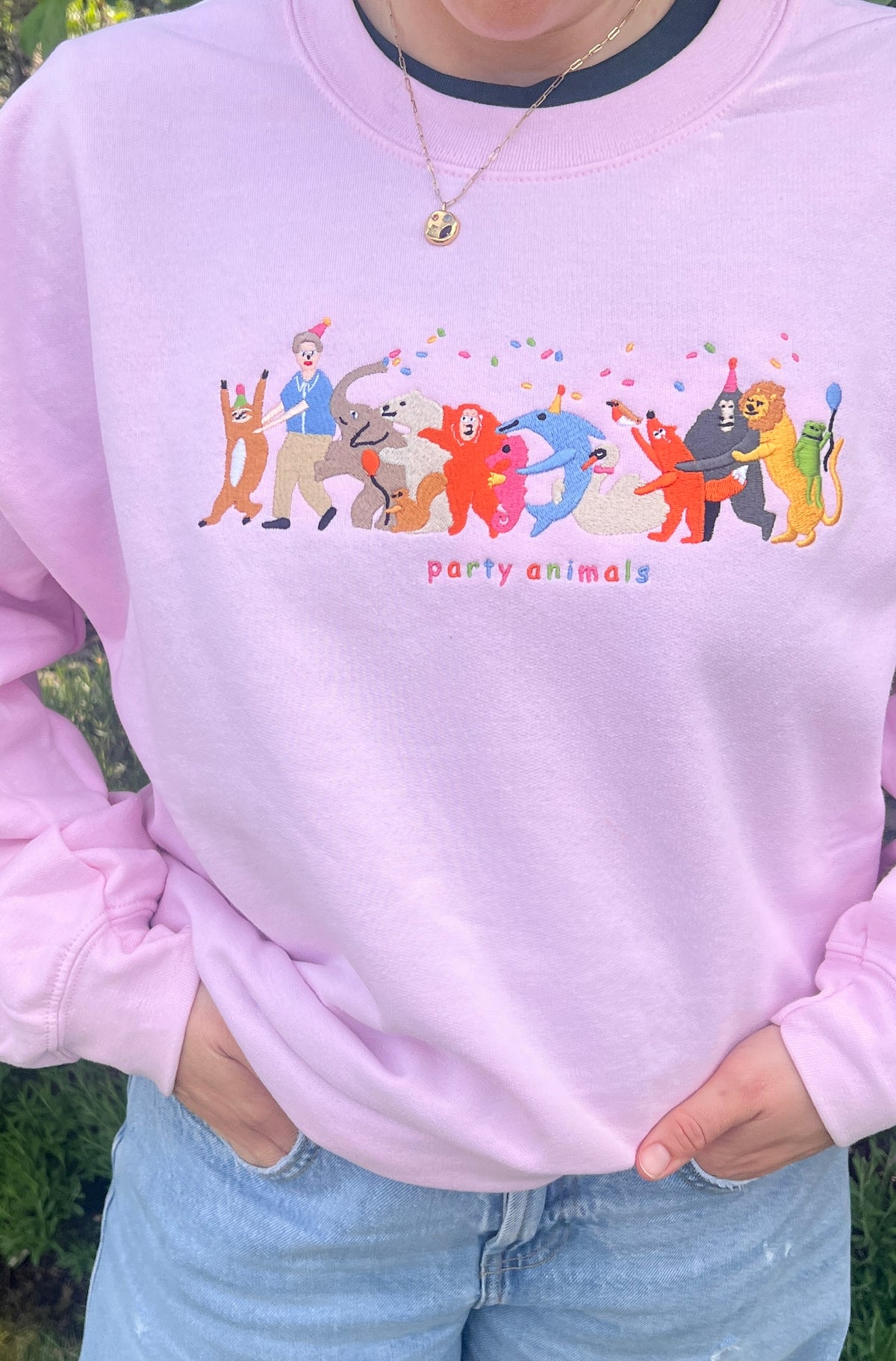 PRE-ORDER Party Animals David Attenborough Embroidered Sweatshirt