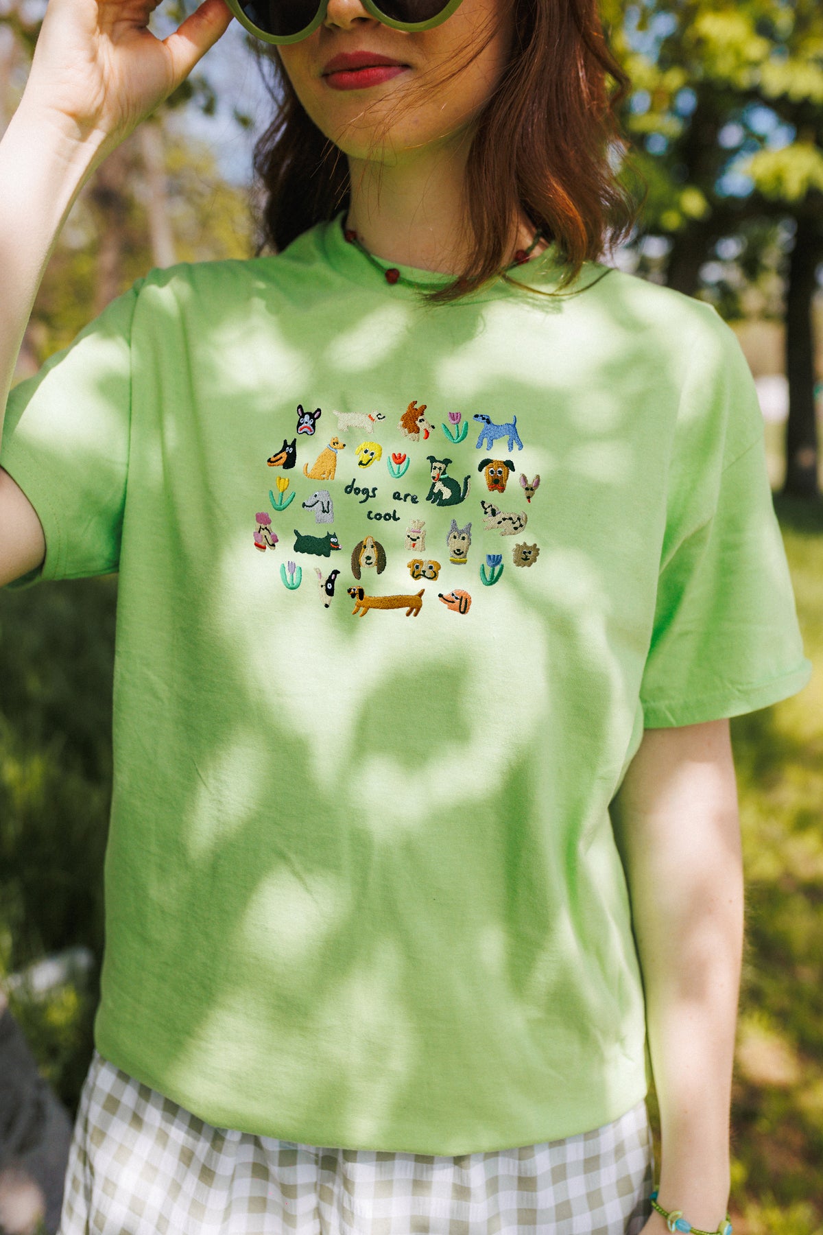 Dogs Are Cool Embroidered T-Shirt