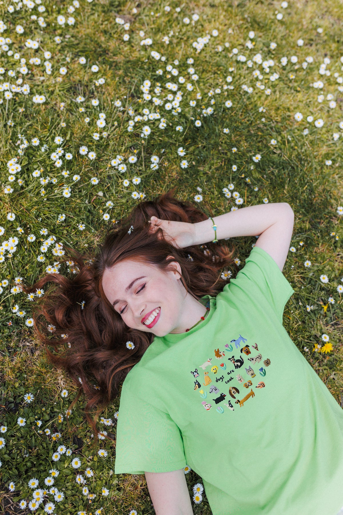 Dogs Are Cool Embroidered T-Shirt