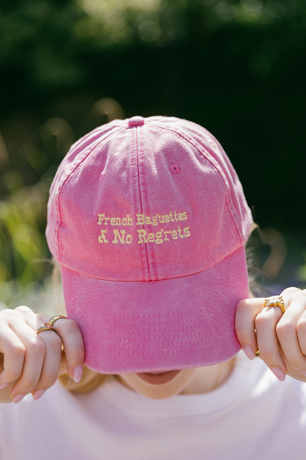 French Baguettes & No Regrets Embroidered Cap