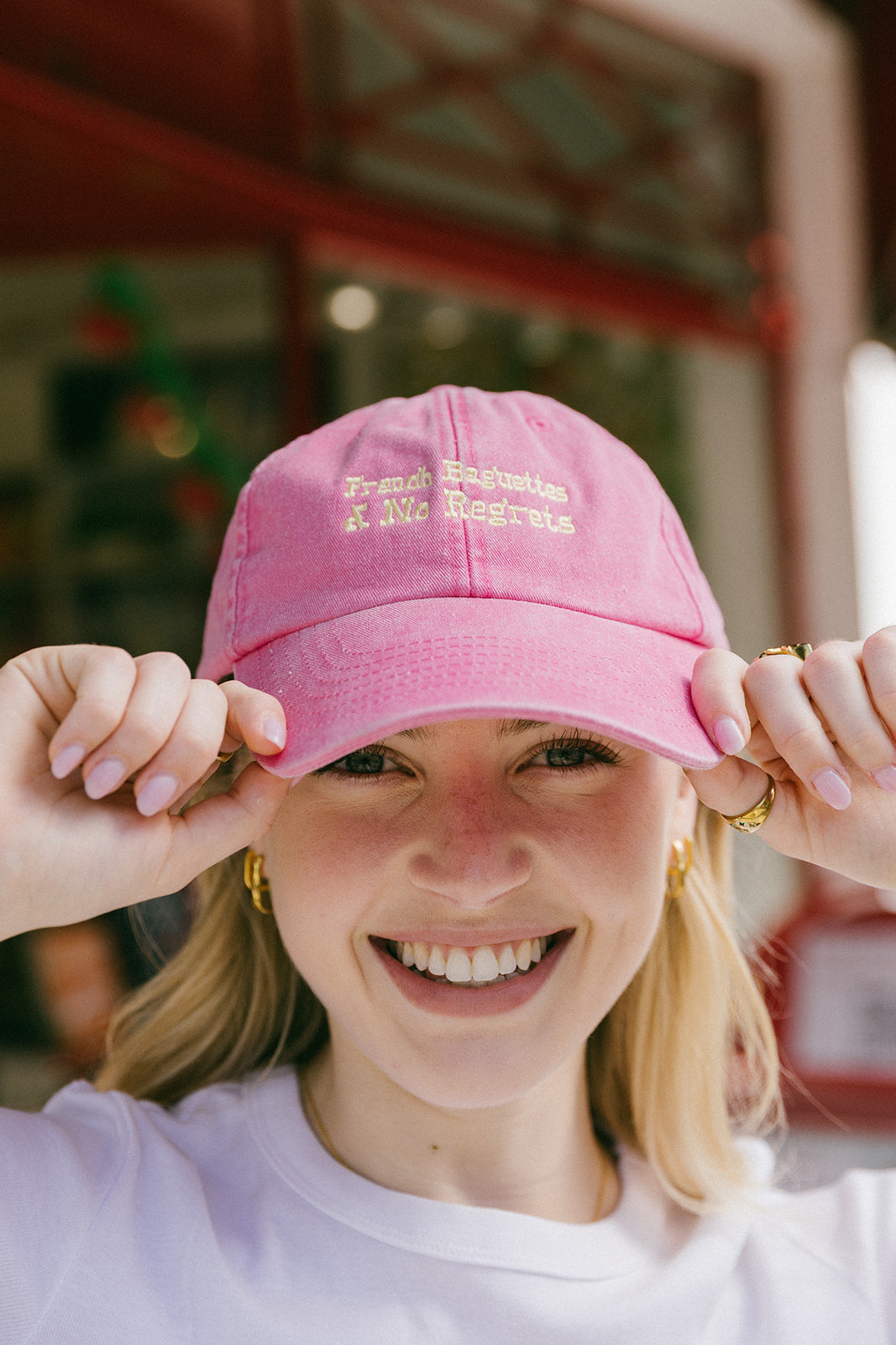 French Baguettes & No Regrets Embroidered Cap