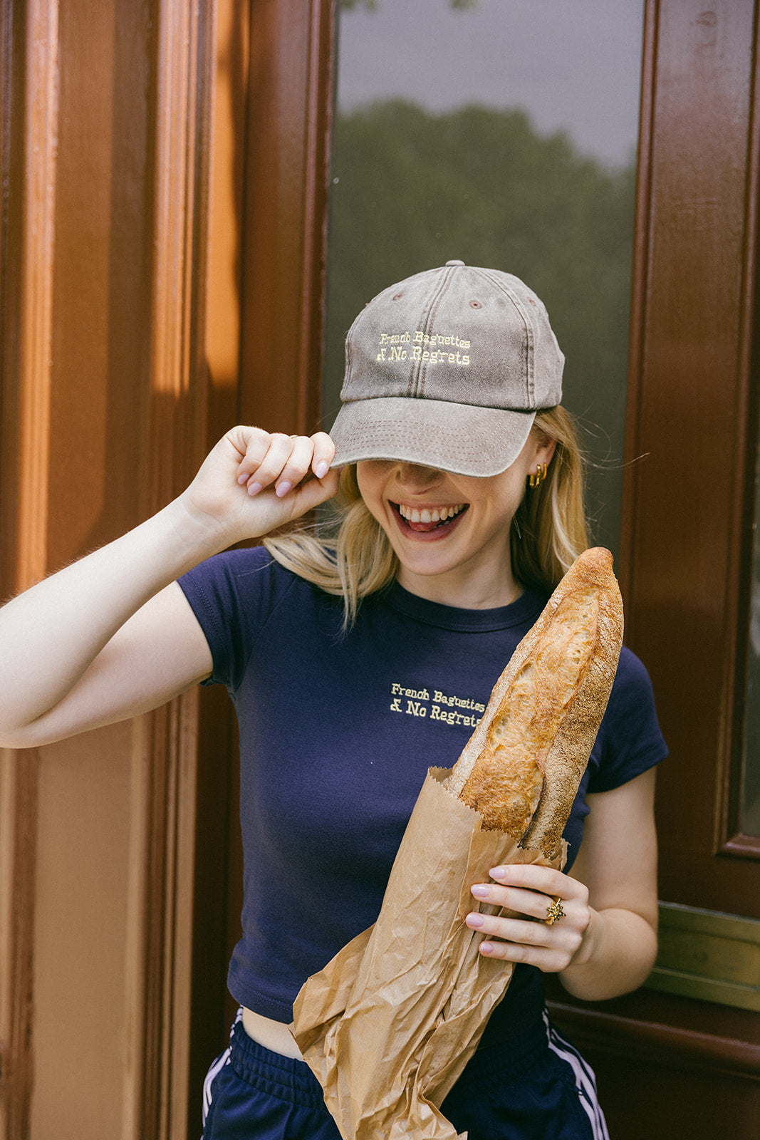 French Baguettes & No Regrets Embroidered Cap
