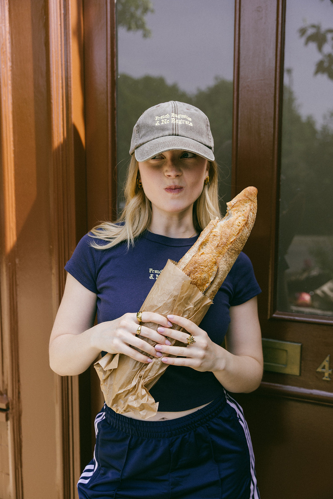 French Baguettes & No Regrets Embroidered Cap