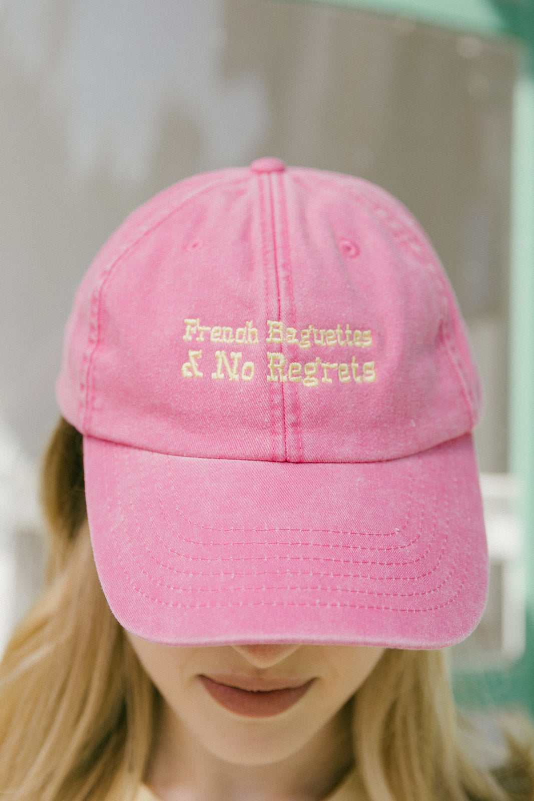 French Baguettes & No Regrets Embroidered Cap