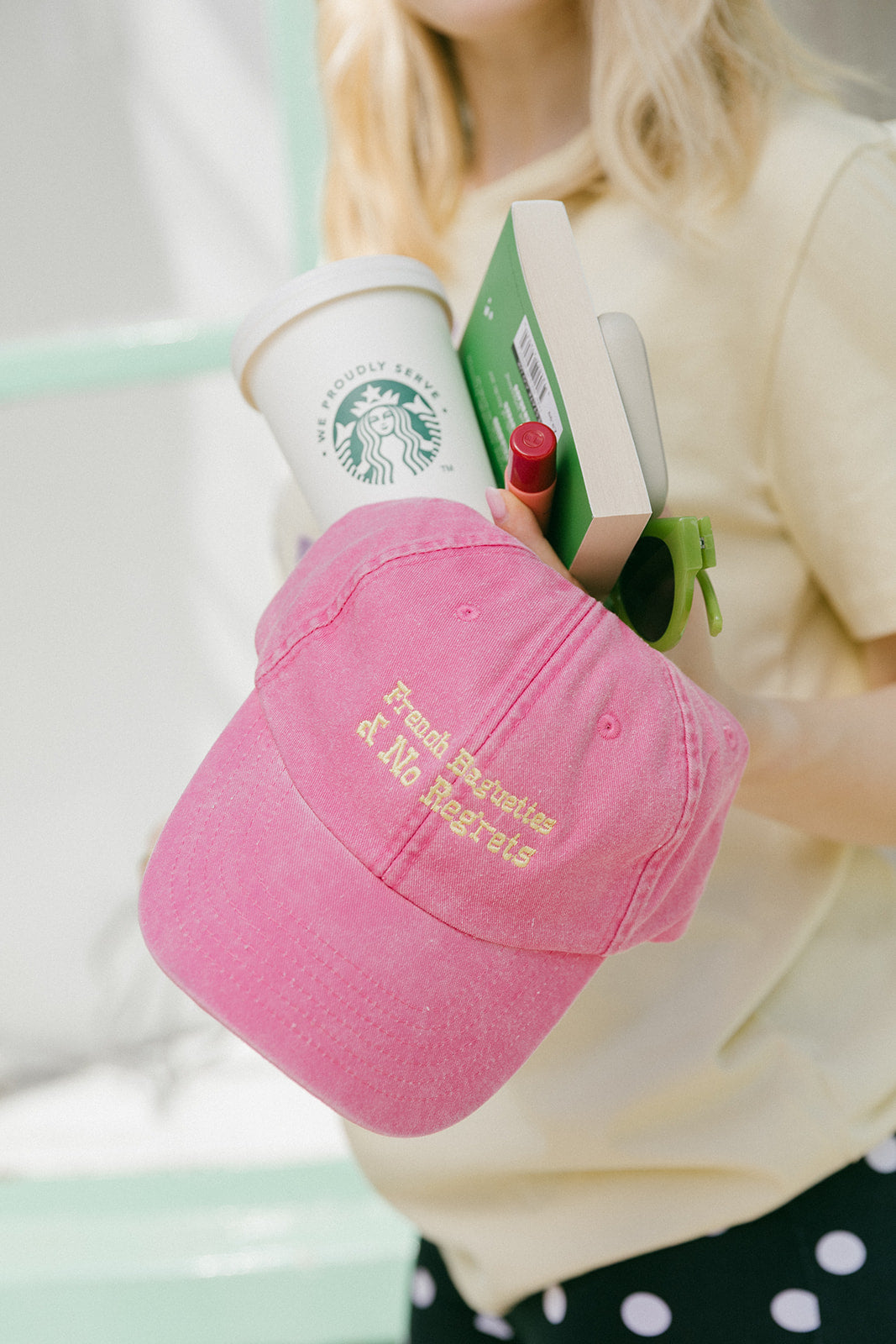 French Baguettes & No Regrets Embroidered Cap