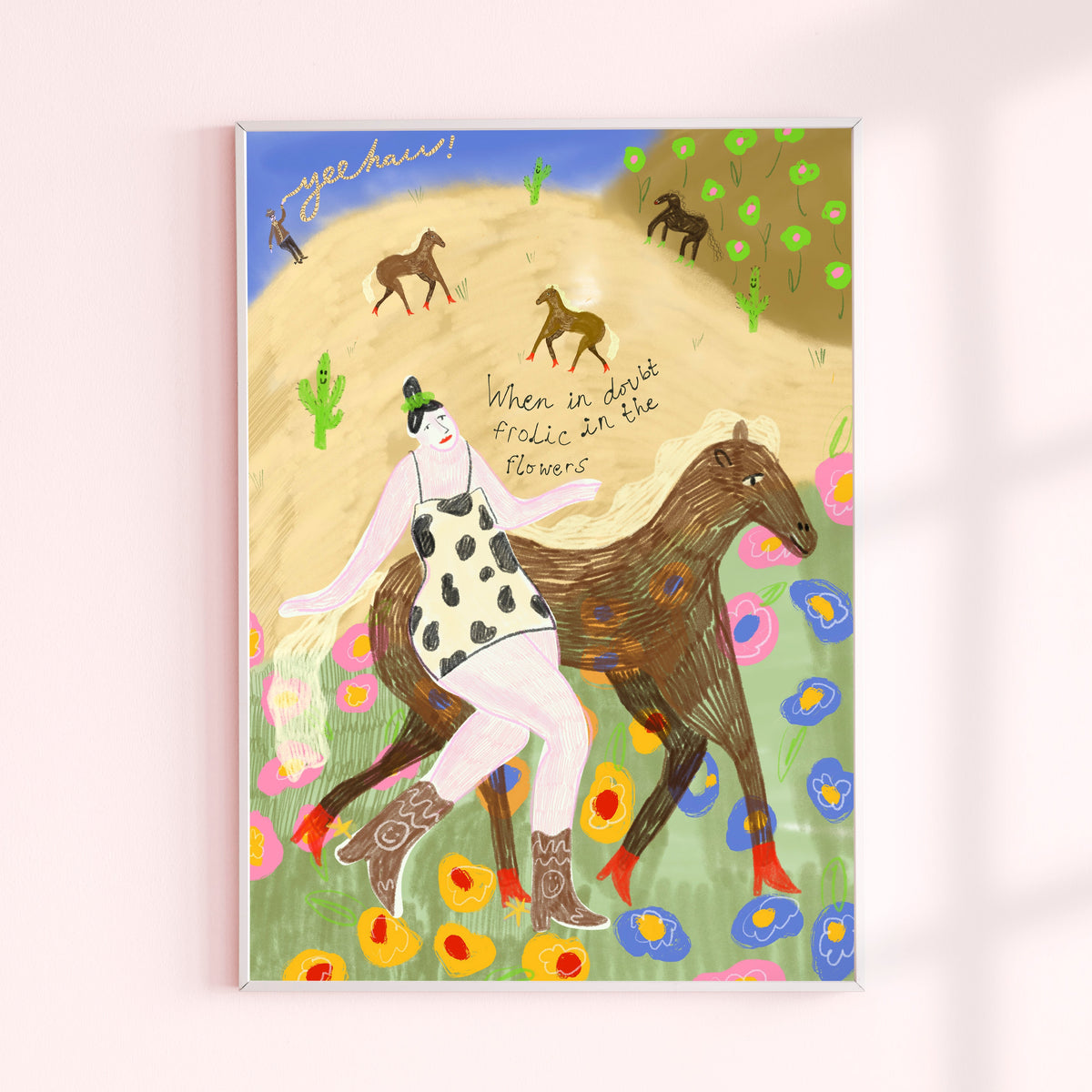 Frolic in the Flowers Wall Print