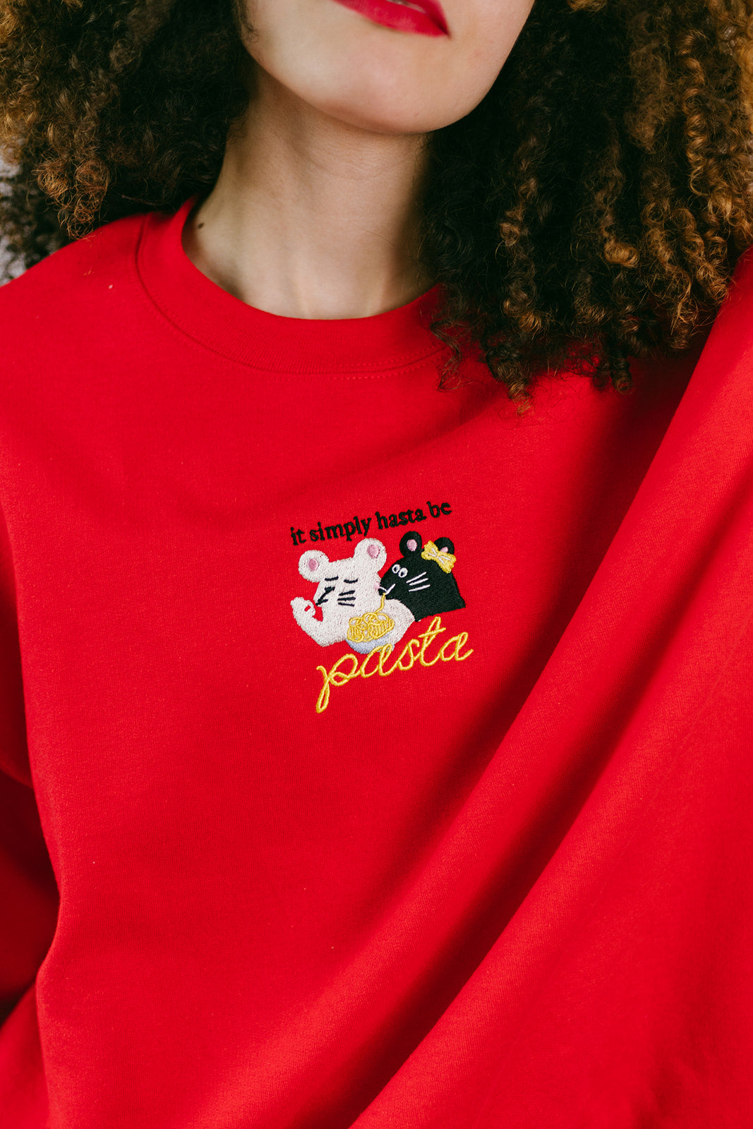 Pasta Rats Embroidered Sweatshirt