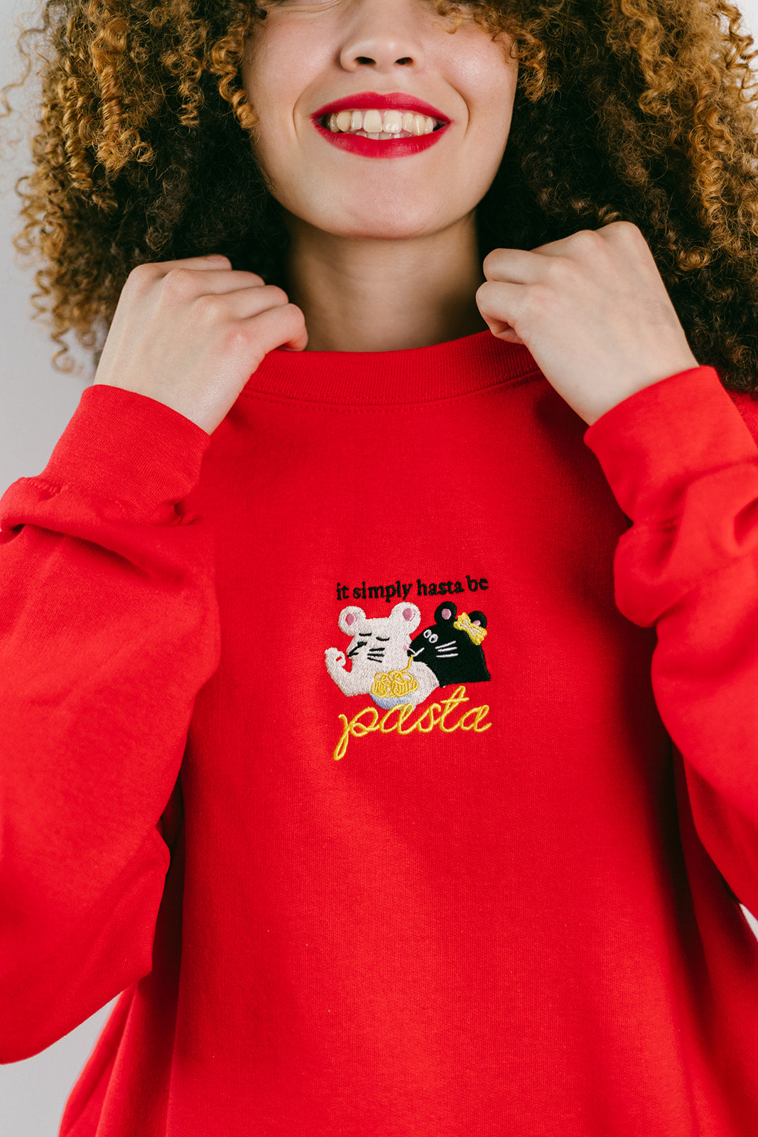 Pasta Rats Embroidered Sweatshirt