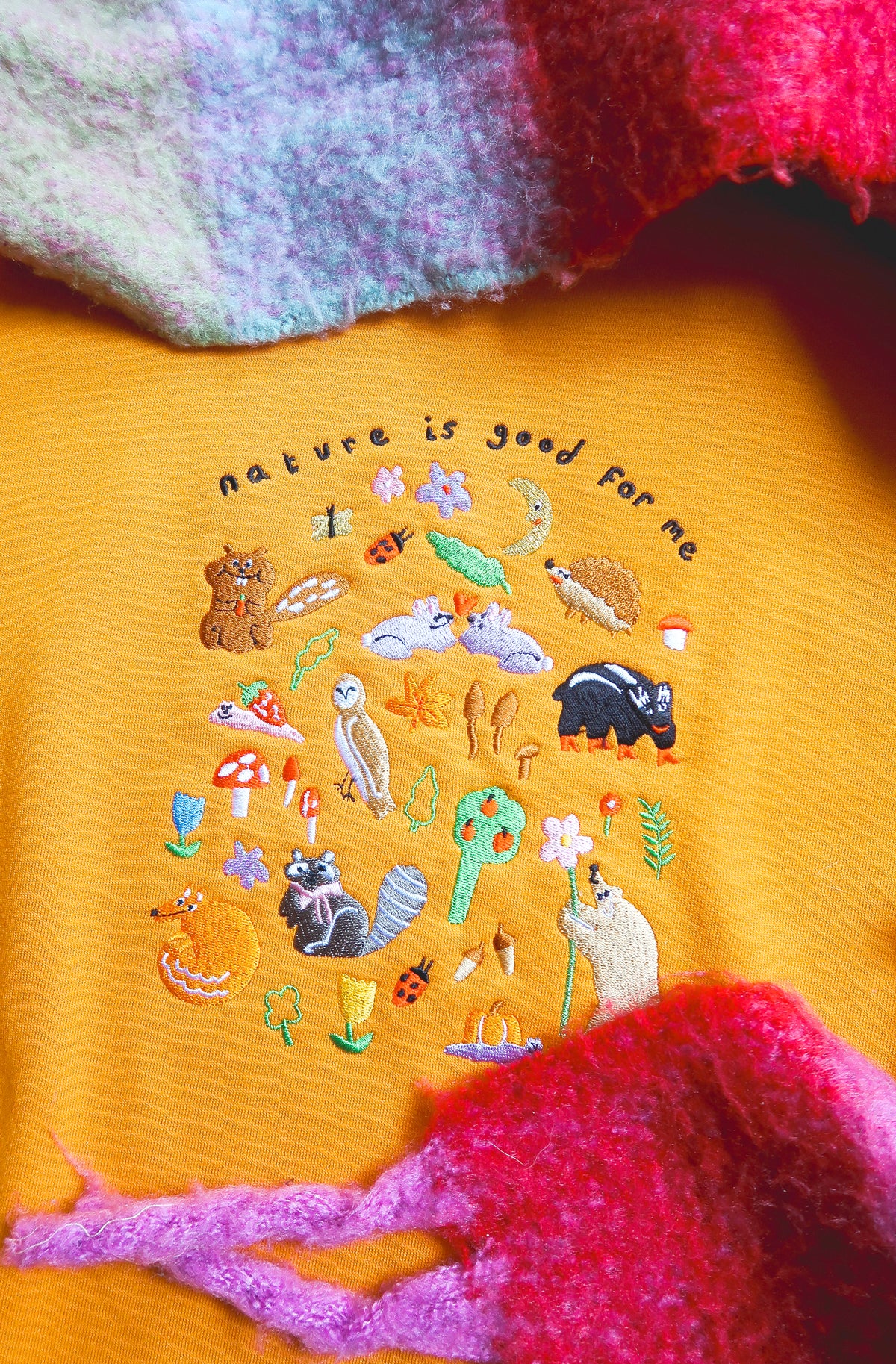 Nature Is Good For Me Embroidered Sweatshirt