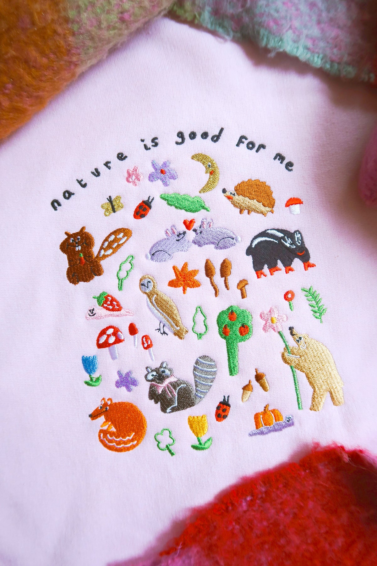 Nature Is Good For Me Embroidered Sweatshirt