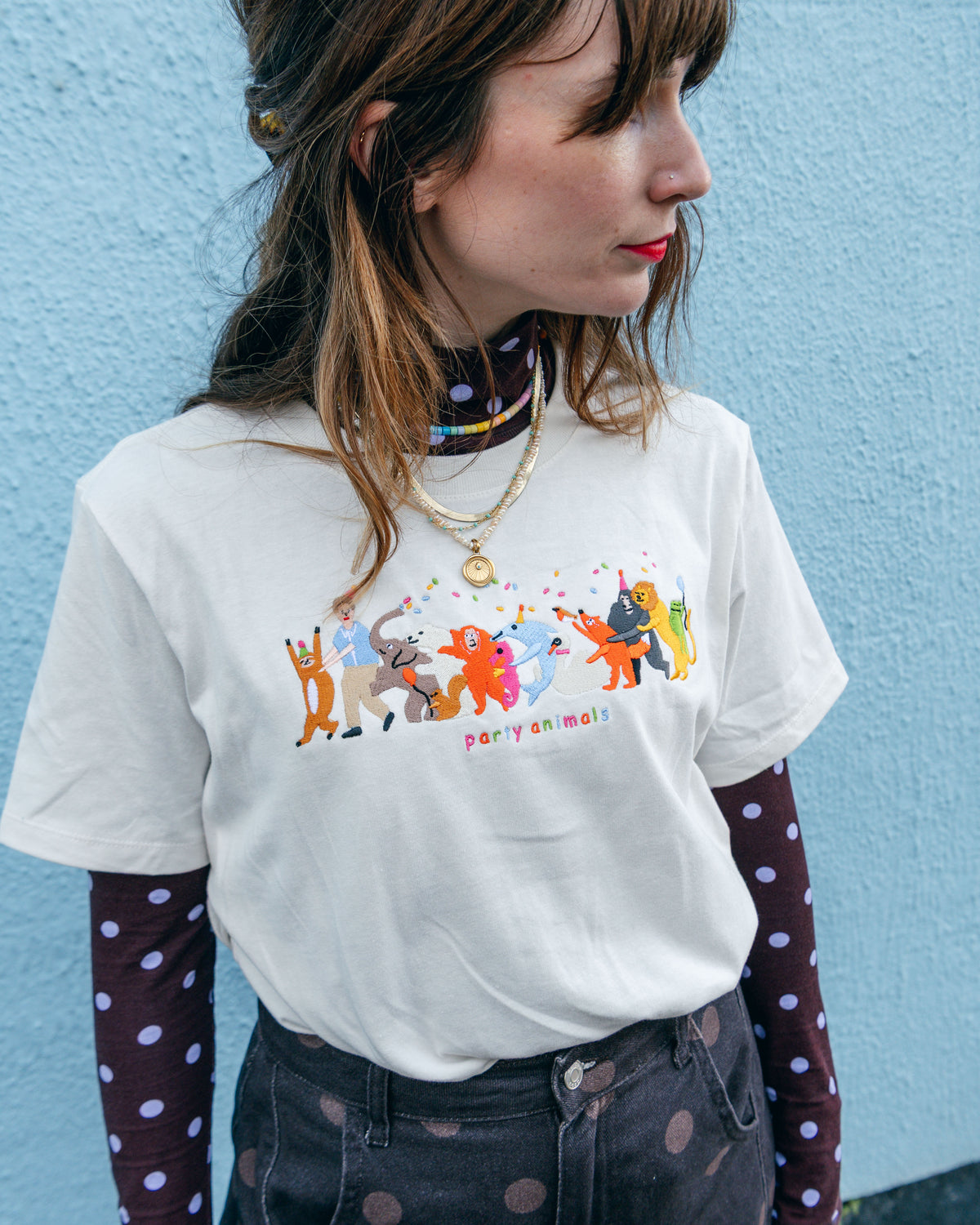 Party Animals David Attenborough Embroidered Boxy T-Shirt