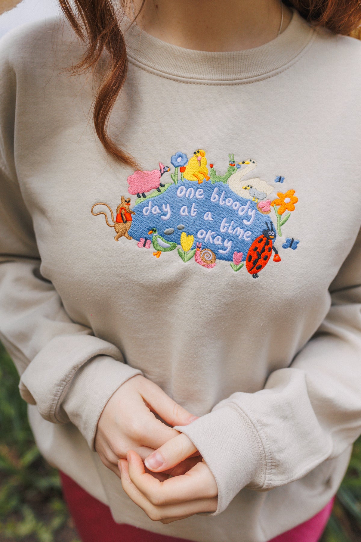 One Bloody Day At A Time Embroidered Sweatshirt
