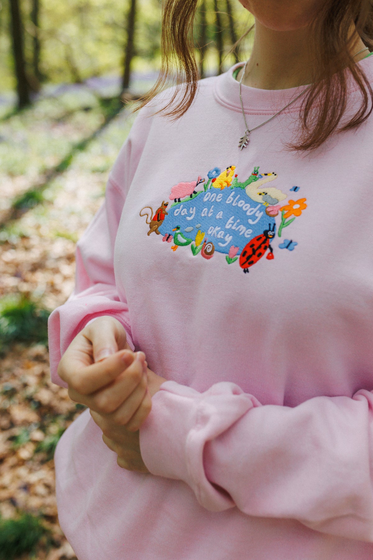 One Bloody Day At A Time Embroidered Sweatshirt