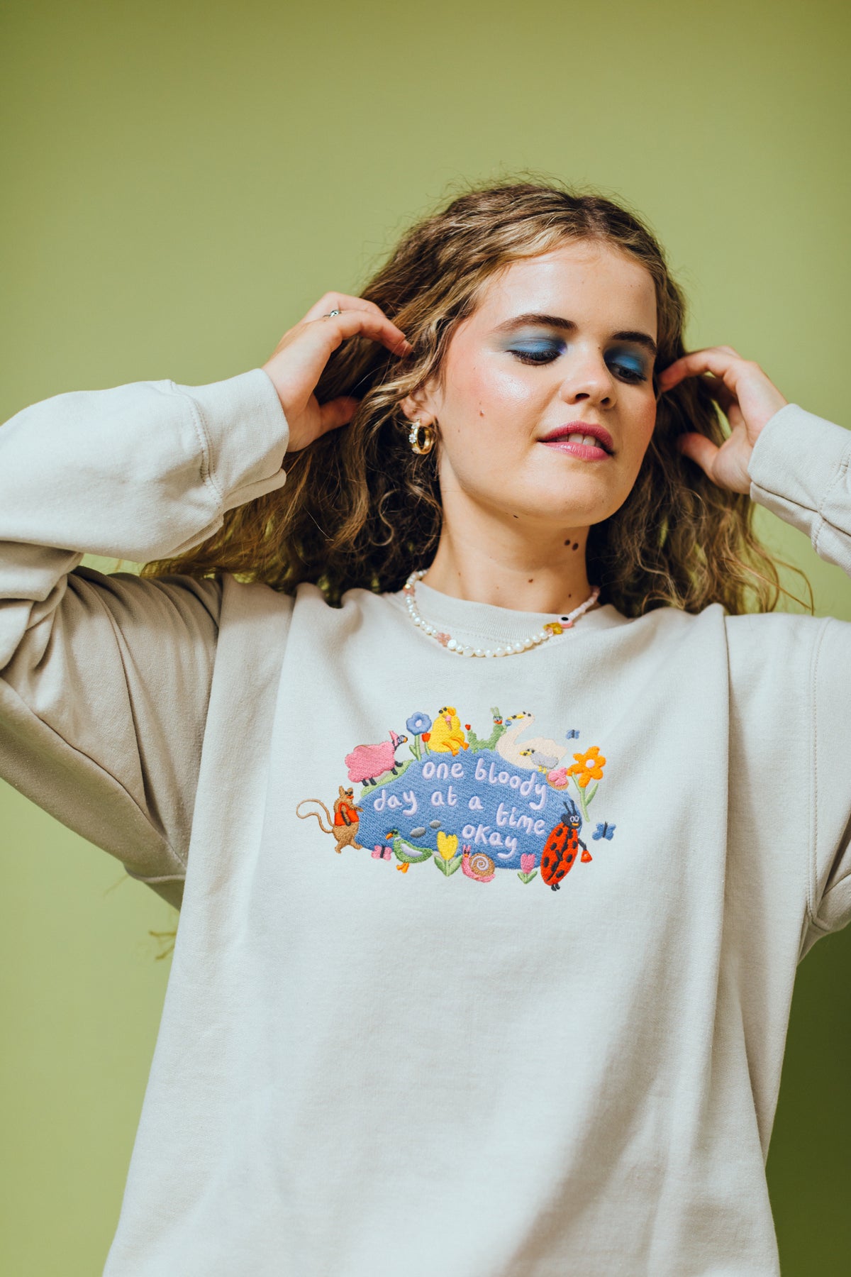 One Bloody Day At A Time Embroidered Sweatshirt