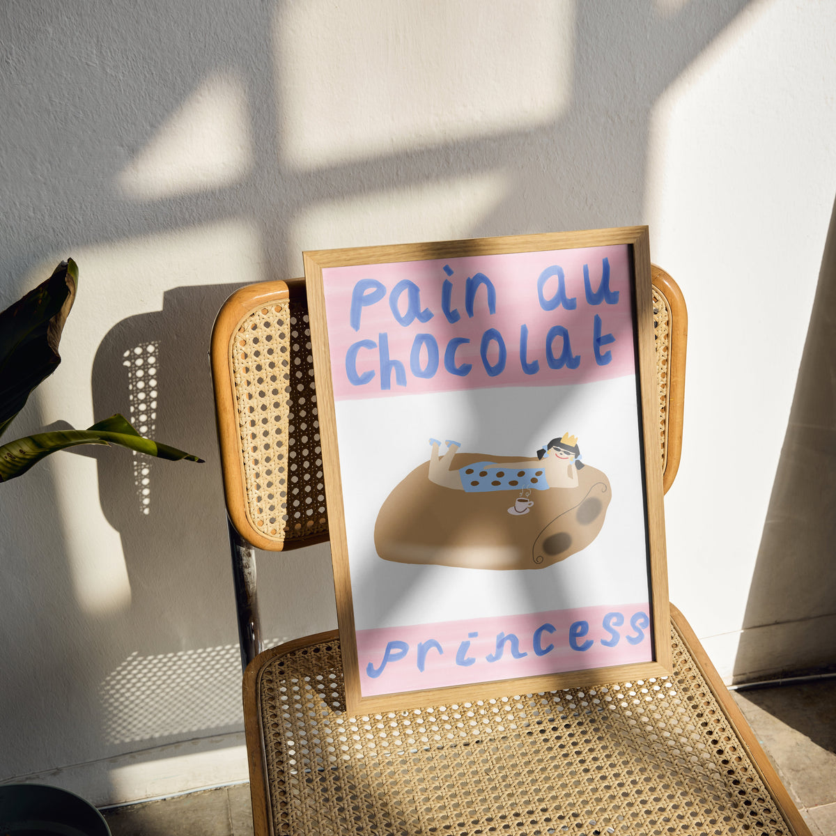 Pain Au Chocolat Princess Wall Print