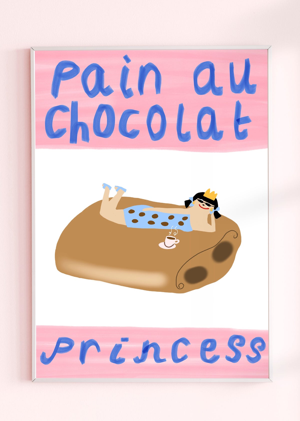 Pain Au Chocolat Princess Wall Print