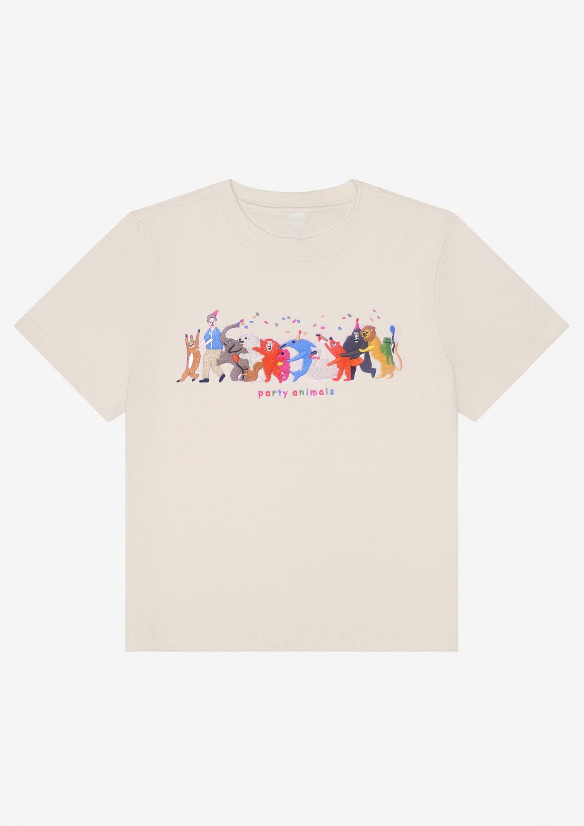 Party Animals David Attenborough Embroidered Boxy T-Shirt