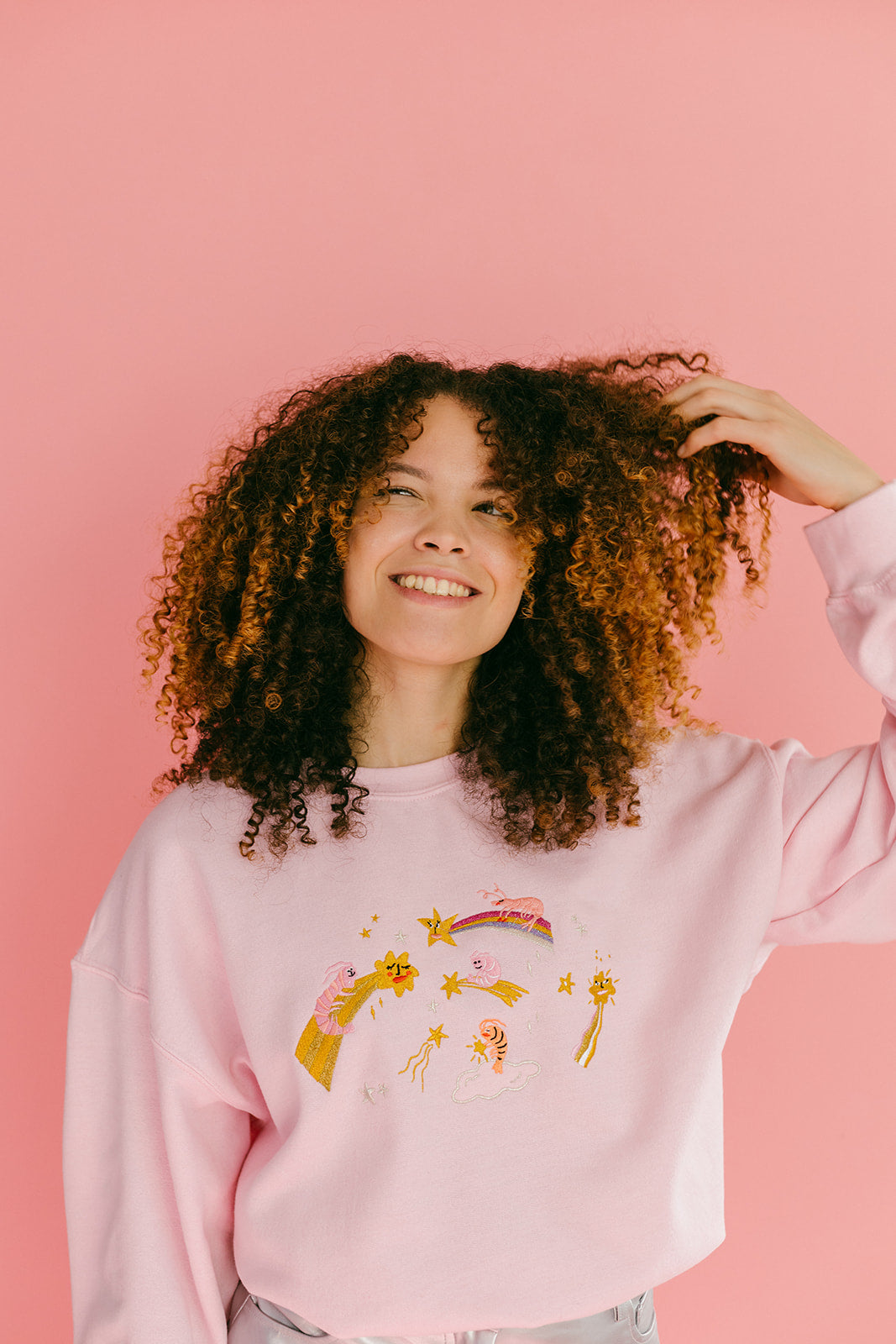 Prawn Stars Glittery Embroidered Sweatshirt