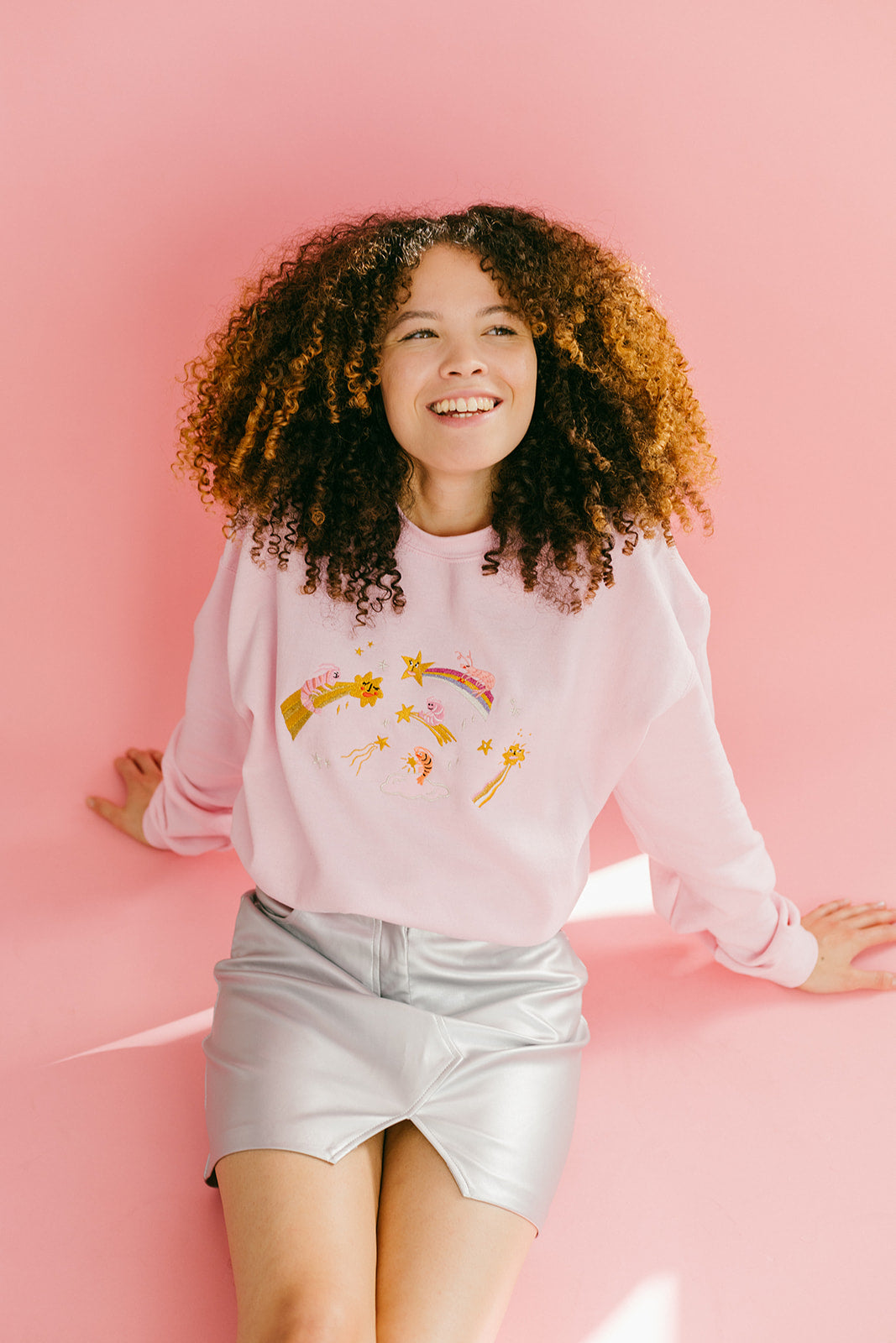 Prawn Stars Glittery Embroidered Sweatshirt