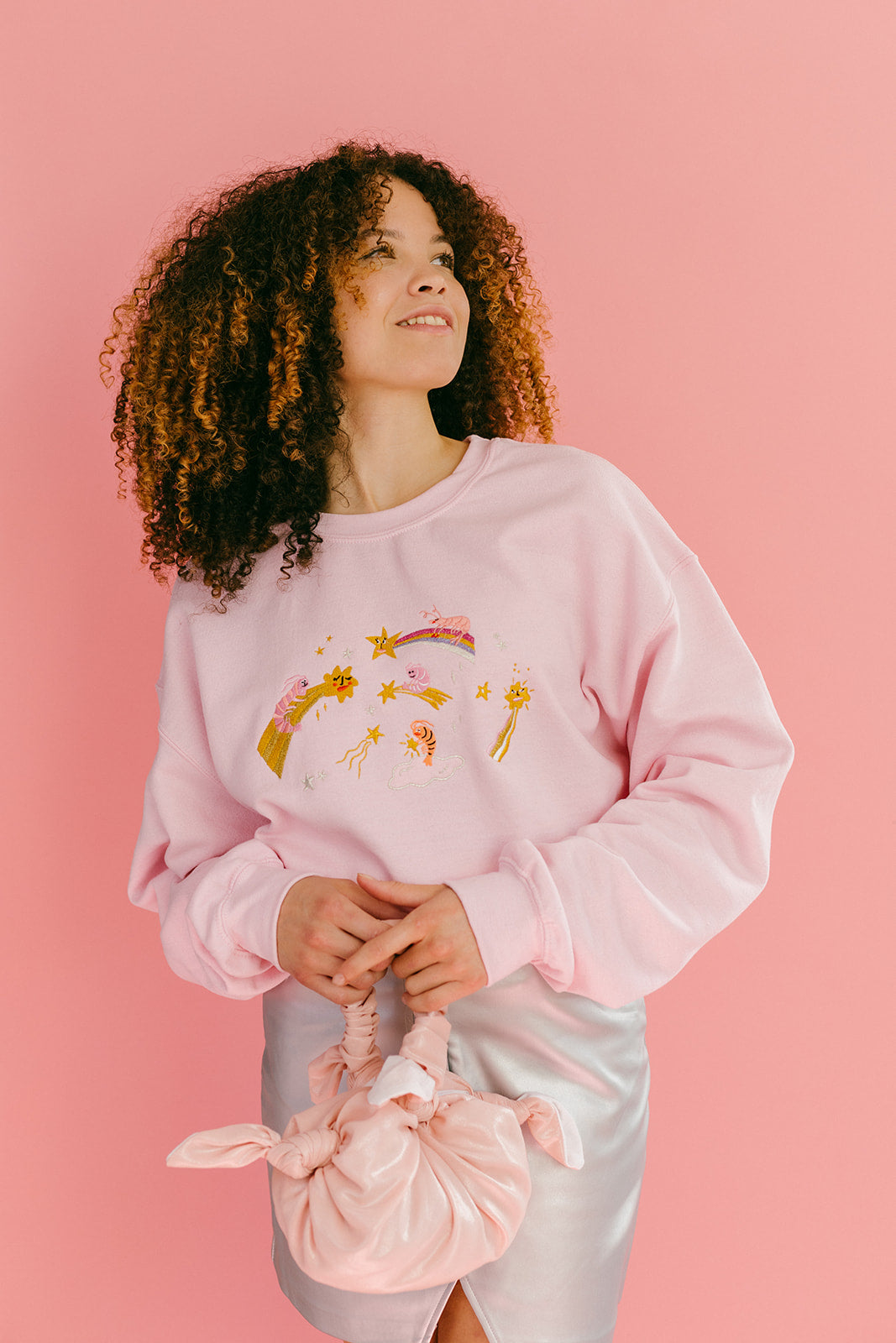Prawn Stars Glittery Embroidered Sweatshirt