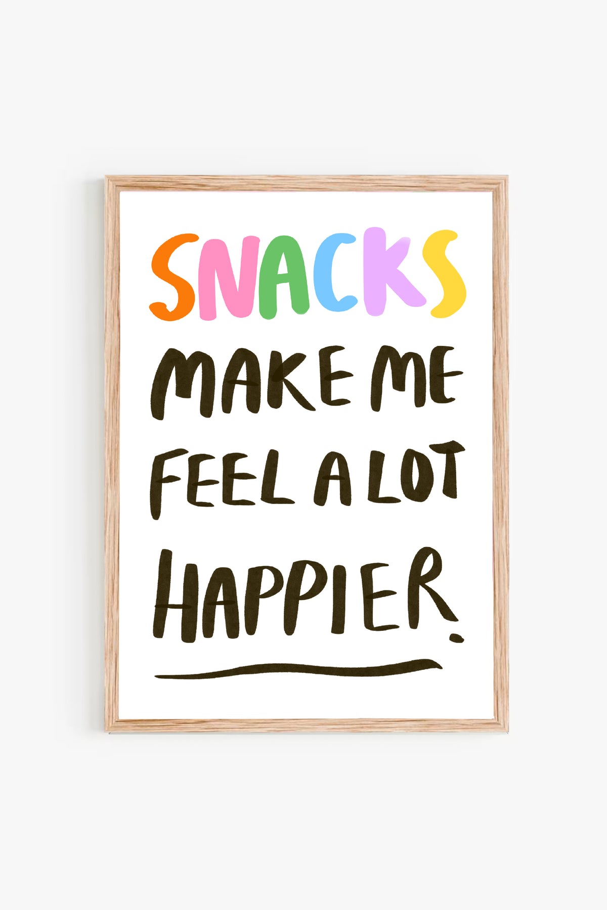 Snacks Make Me Happy A3 Print