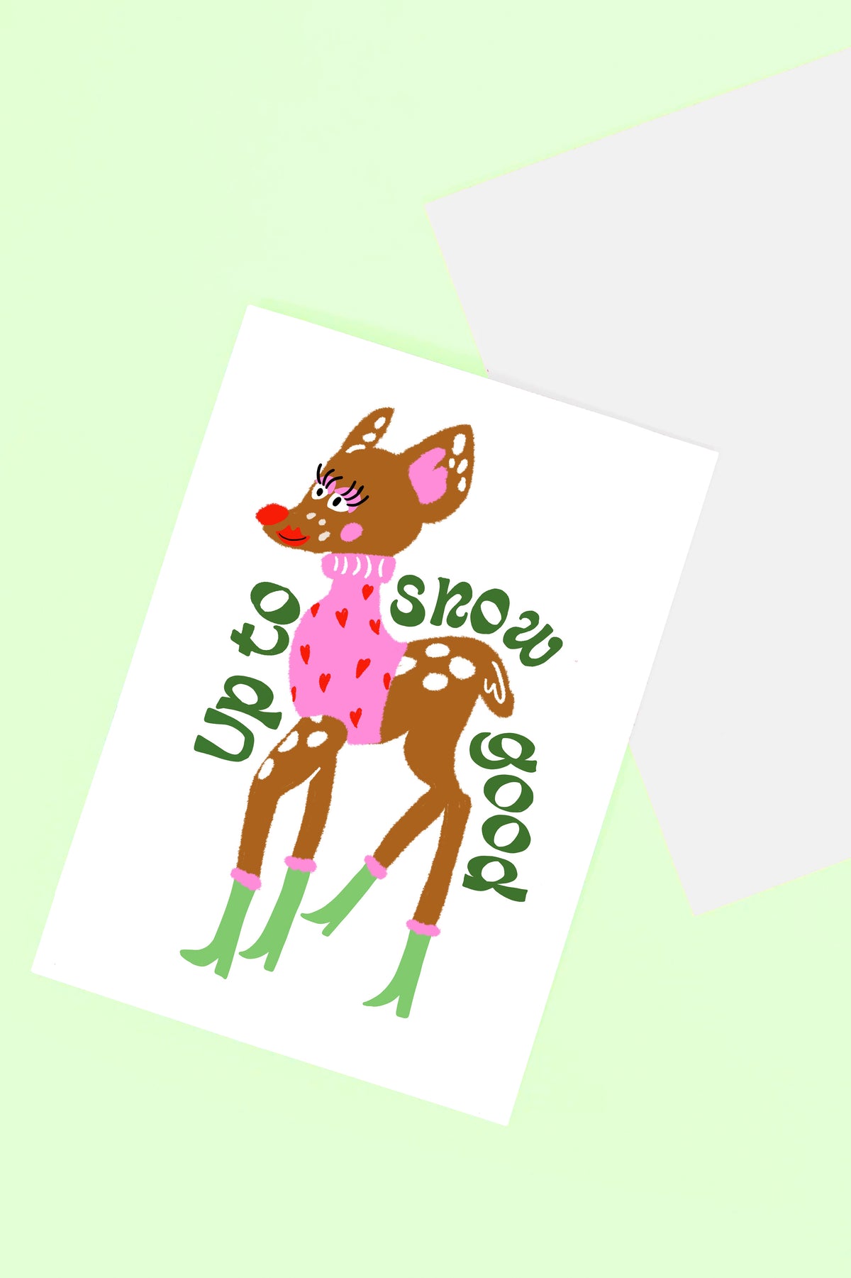 Up To Snow Good Deer Christmas Card