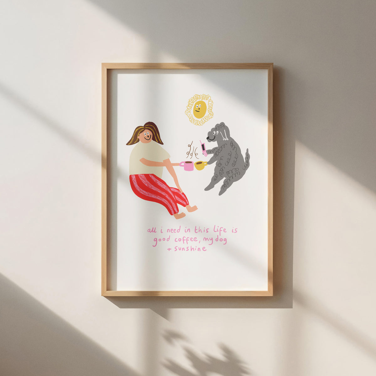 Dog & Good Coffee Wall Print