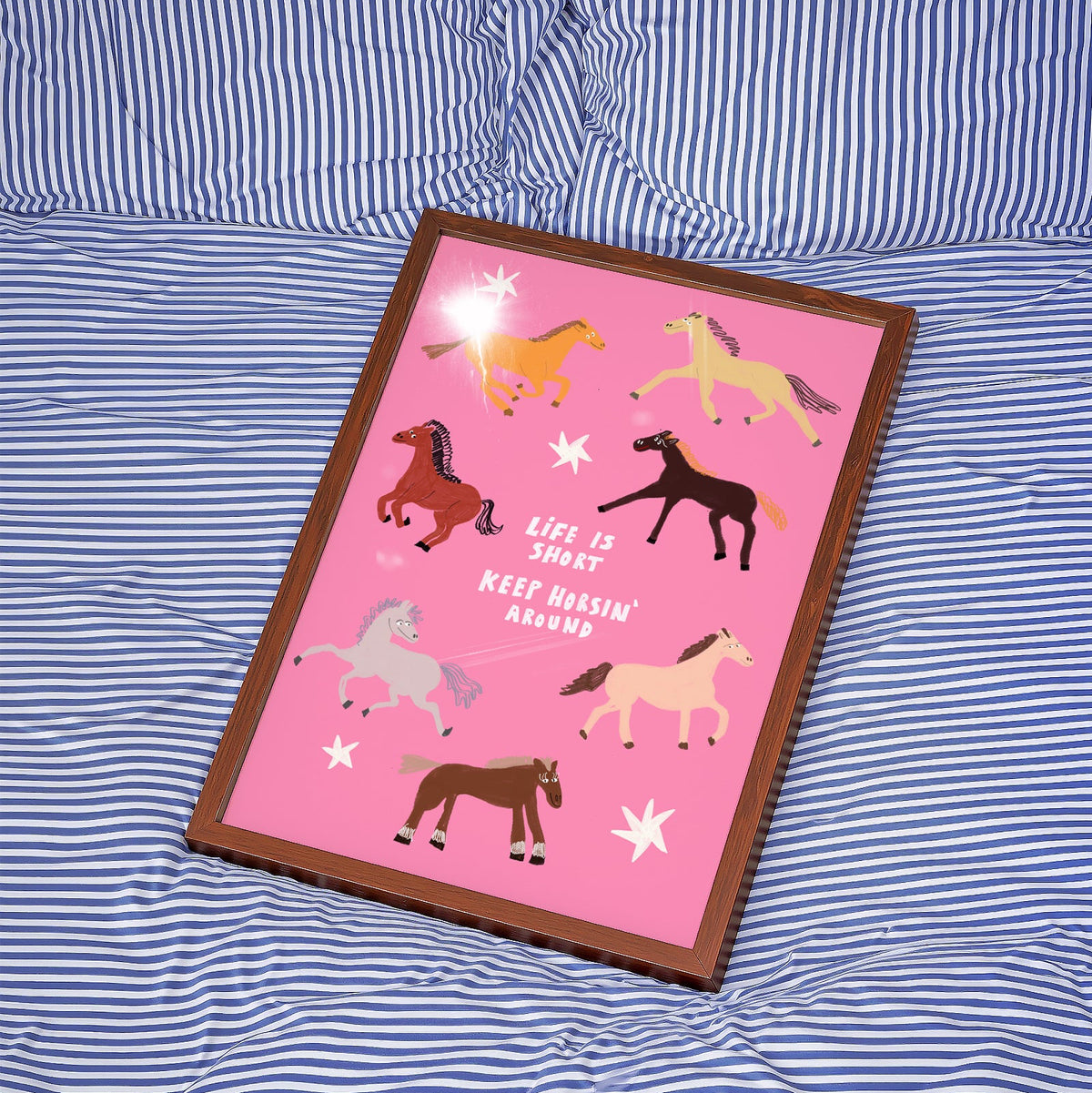 Pink Horses Wall Print