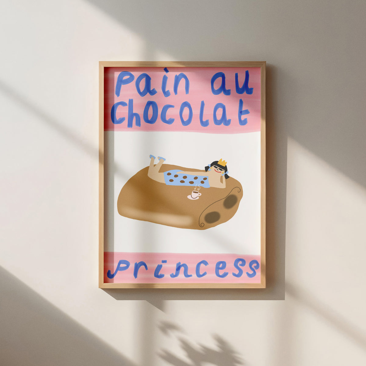 Pain Au Chocolat Princess Wall Print